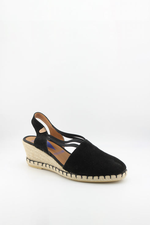 Verbenas Suede Espadrille Wedge Slingback Sandals
